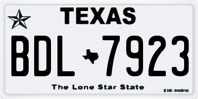 TX license plate BDL7923