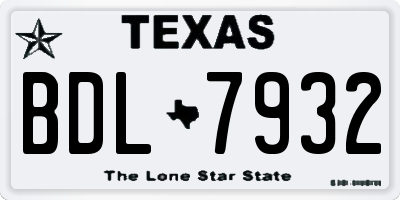 TX license plate BDL7932