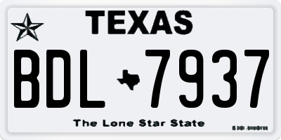 TX license plate BDL7937