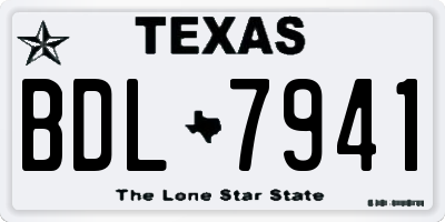 TX license plate BDL7941