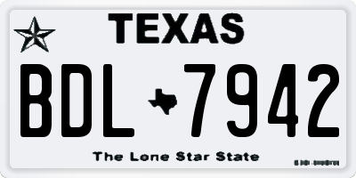 TX license plate BDL7942