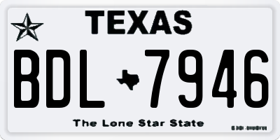 TX license plate BDL7946