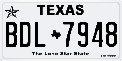 TX license plate BDL7948