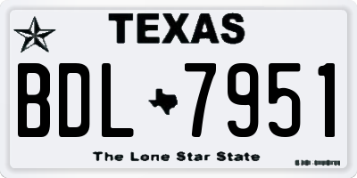 TX license plate BDL7951