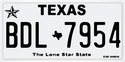 TX license plate BDL7954