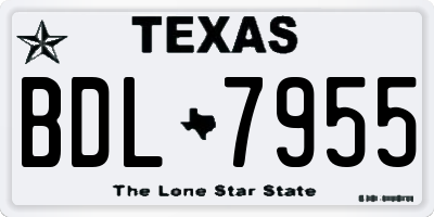 TX license plate BDL7955