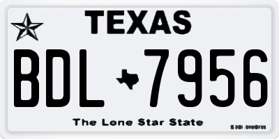 TX license plate BDL7956