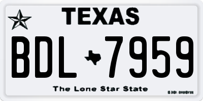 TX license plate BDL7959