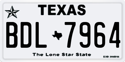 TX license plate BDL7964