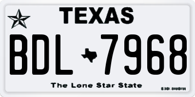 TX license plate BDL7968