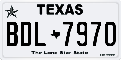 TX license plate BDL7970