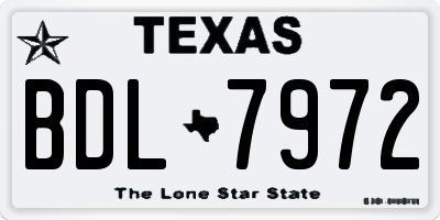TX license plate BDL7972