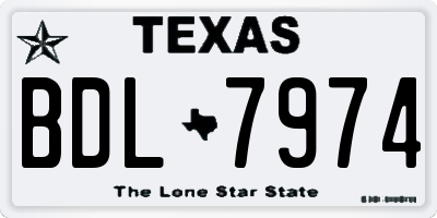 TX license plate BDL7974