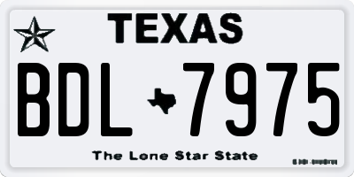 TX license plate BDL7975