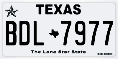 TX license plate BDL7977