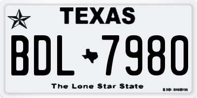 TX license plate BDL7980