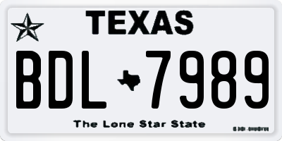 TX license plate BDL7989