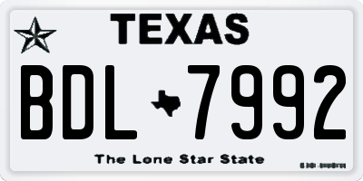 TX license plate BDL7992