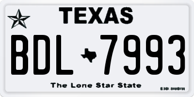 TX license plate BDL7993