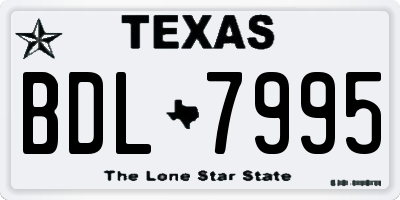 TX license plate BDL7995