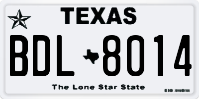 TX license plate BDL8014