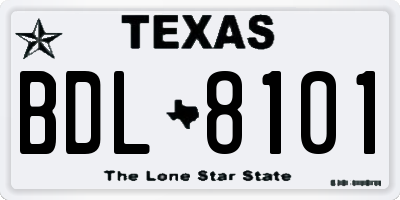 TX license plate BDL8101
