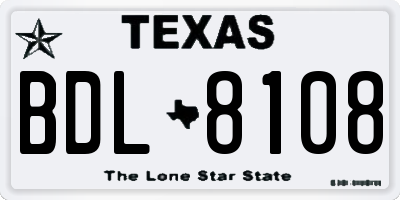 TX license plate BDL8108