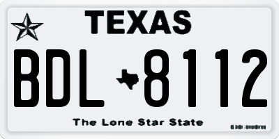 TX license plate BDL8112
