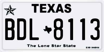 TX license plate BDL8113