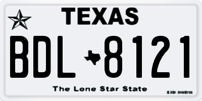 TX license plate BDL8121