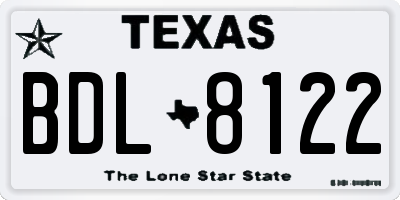 TX license plate BDL8122