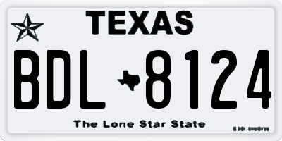 TX license plate BDL8124