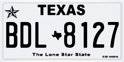 TX license plate BDL8127
