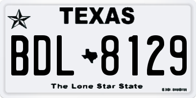 TX license plate BDL8129