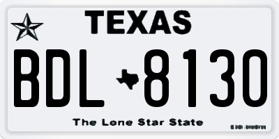 TX license plate BDL8130