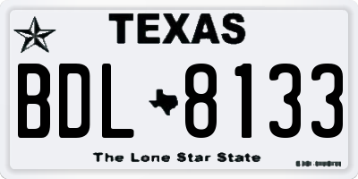 TX license plate BDL8133