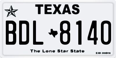 TX license plate BDL8140