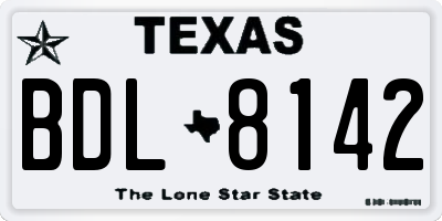 TX license plate BDL8142