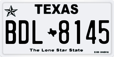 TX license plate BDL8145