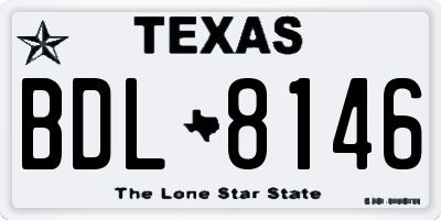TX license plate BDL8146