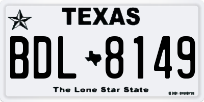 TX license plate BDL8149