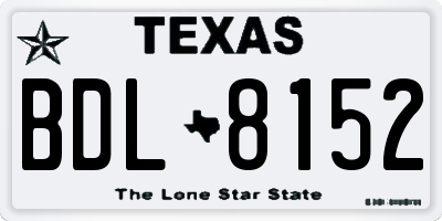 TX license plate BDL8152