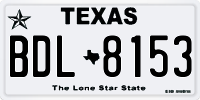 TX license plate BDL8153