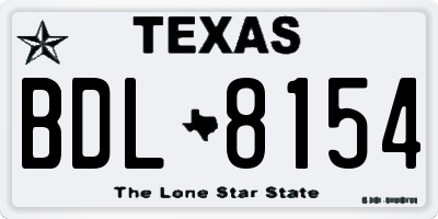 TX license plate BDL8154
