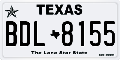 TX license plate BDL8155
