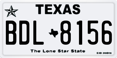 TX license plate BDL8156