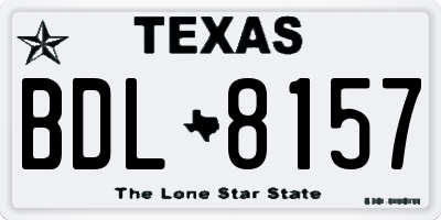 TX license plate BDL8157