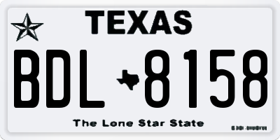 TX license plate BDL8158