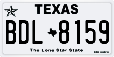 TX license plate BDL8159