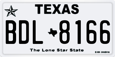 TX license plate BDL8166
